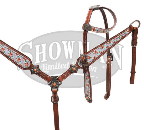 LIMITED EDITION Navajo design headstall and breast collar set- LIMITED EDITION Navajo design headstall and breast collar set