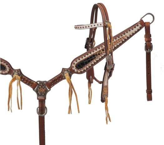 LIMITED EDITION Alligator print headstall and breast collar set-LIMITED EDITION Alligator print headstall and breast collar set