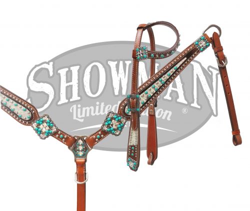LIMITED EDITION Bejeweled turquoise stone headstall and breast collar set- LIMITED EDITION Bejeweled turquoise stone headstall and breast collar set
