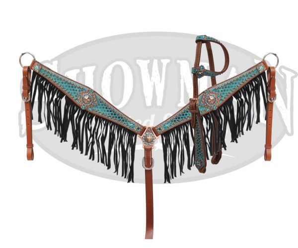 LIMITED EDITION Bejeweled headstall and fringe breast collar-LIMITED EDITION Bejeweled headstall and fringe breast collar