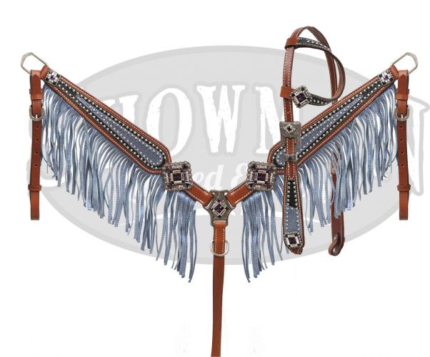 LIMITED EDITION Bejeweled headstall and fringe breast collar-LIMITED EDITION Bejeweled headstall and fringe breast collar