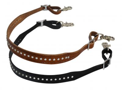 1.25" wide leather wither strap with crystal studs-1.25 wide leather wither strap with crystal studs