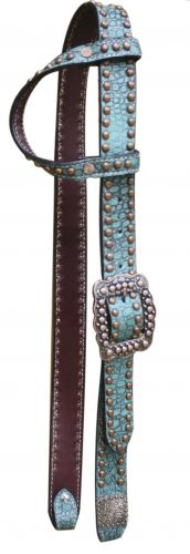 One Ear Belt Style Leather Alligator Print Bridle-One Ear Belt Style Leather Alligator Print Bridle