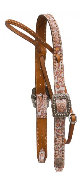 Argentina cow leather belt style headstall-Argentina cow leather belt style headstall