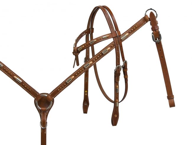 Futurity knot headstall and breast collar set with bullet accents-Futurity knot headstall and breast collar set with bullet accents