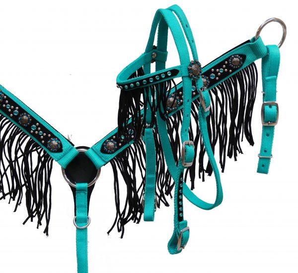 Pony size bling headstall and breast collar set- Pony size bling headstall and breast collar set