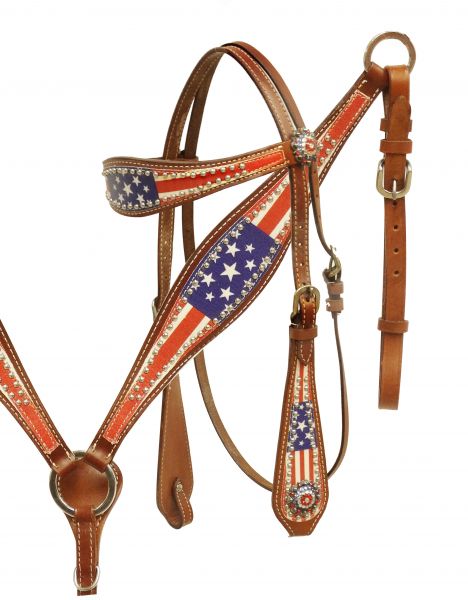 American Patriot headstall and breast collar set- American Patriot headstall and breast collar set
