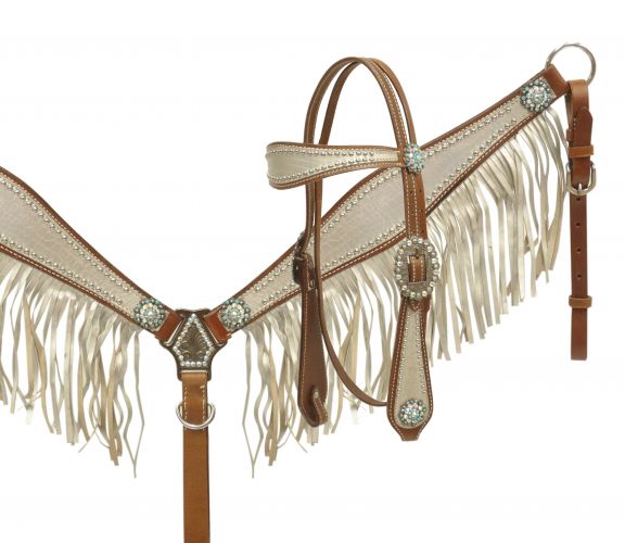 metallic silver fringe alligator print headstall and breast collar set-metallic silver fringe alligator print headstall and breast collar set