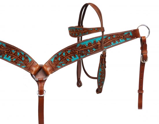 hand painted headstall and breast collar set-hand painted headstall and breast collar set