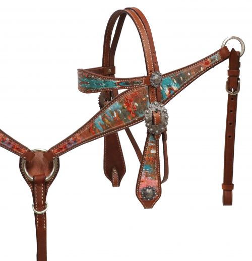 " Copper Patina" Headstall and breast collar set- Copper Patina Headstall and breast collar set