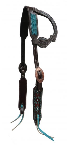 Argentina cow leather single ear headstall-Argentina cow leather single ear headstall