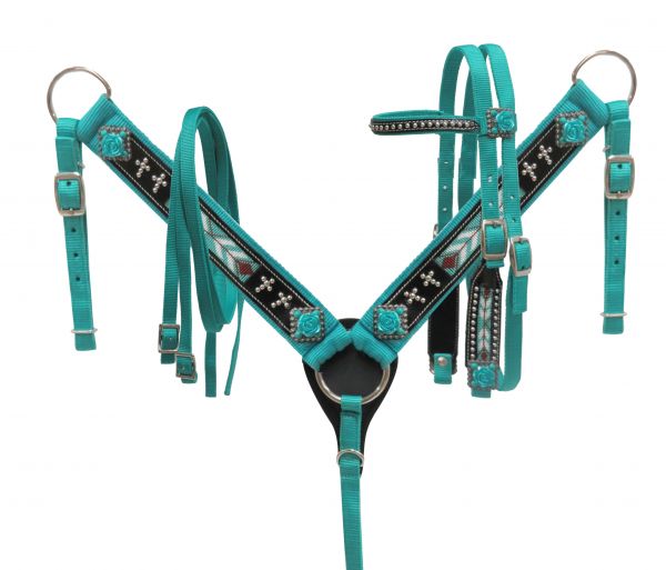 PONY Nylon headstall and breast collar set-PONY Nylon headstall and breast collar set