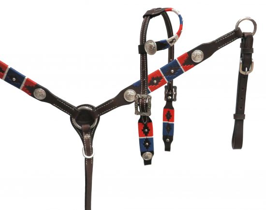PONY wrap embroidered headstall and breast collar set-PONY wrap embroidered headstall and breast collar set