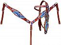 "Freedom" feather headstall and breast collar set