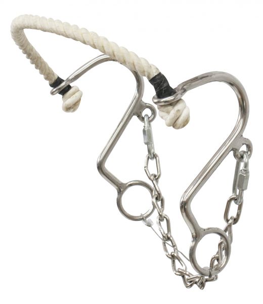 stainless steel rope nose " Little S" hackamore- stainless steel rope nose Little S hackamore