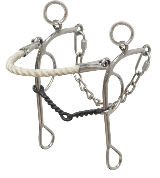 stainless steel rope nose combo hackamore/gag-stainless steel rope nose combo hackamore/gag