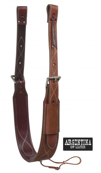 3" wide Argentina Cow Leather back cinch with roller buckles- 3 wide Argentina Cow Leather back cinch with roller buckles