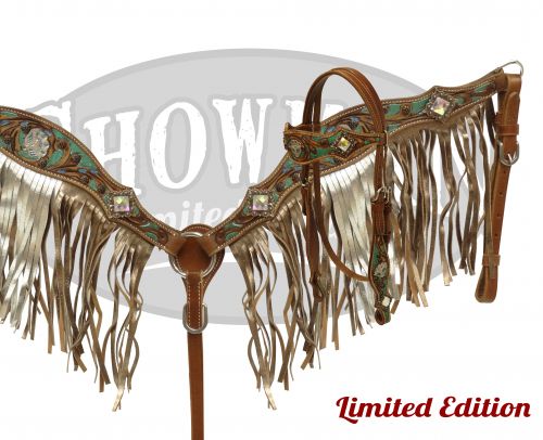 LIMITED EDITION Metallic painted headstall and breast collar set-LIMITED EDITION Metallic painted headstall and breast collar set