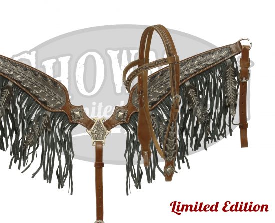 LIMITED EDITION Black oak leaf fringe set.-LIMITED EDITION Black oak leaf fringe set.