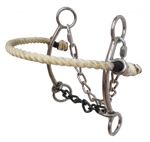 Stainless steel combo hackamore with chain mouth- Stainless steel combo hackamore with chain mouth