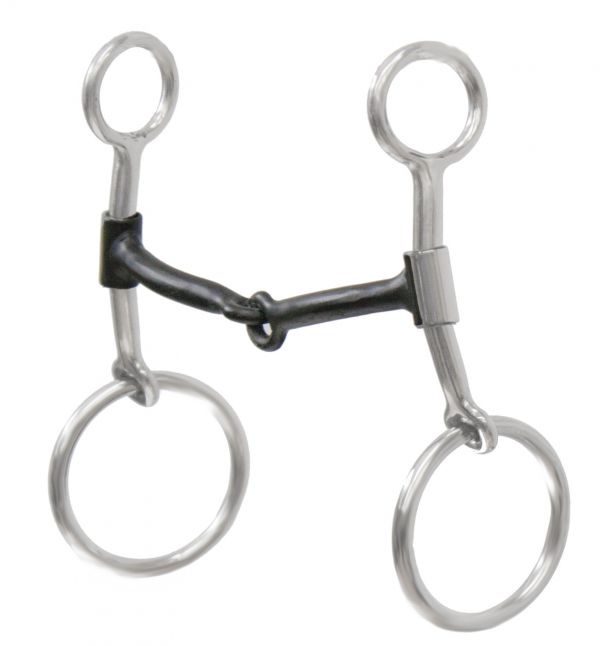 Stainless steel sliding 5" broken, sweet iron mouth bit with large loose rings- Stainless steel sliding 5 broken, sweet iron mouth bit with large loose rings