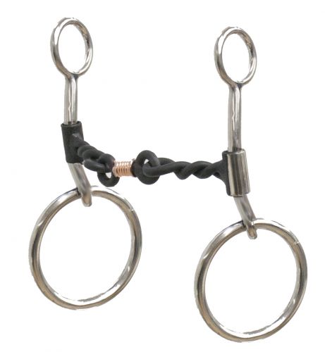 Stainless steel sliding 5" twisted sweet iron mouth bit with copper wrapped dog bone-Stainless steel sliding 5 twisted sweet iron mouth bit with copper wrapped dog bone