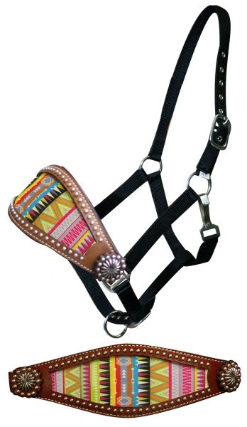 Aztec design bronc halter-Aztec design bronc halter