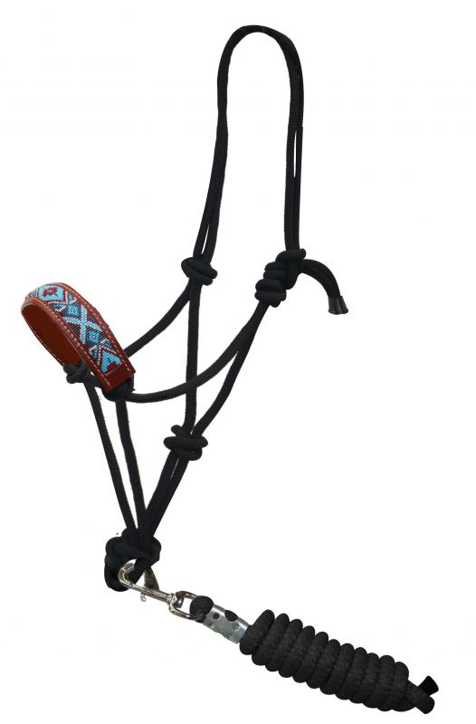 beaded nose cowboy knot rope halter-beaded nose cowboy knot rope halter