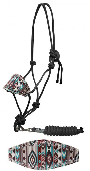 Navajo diamond print bronc nose rope halter-Navajo diamond print bronc nose rope halter