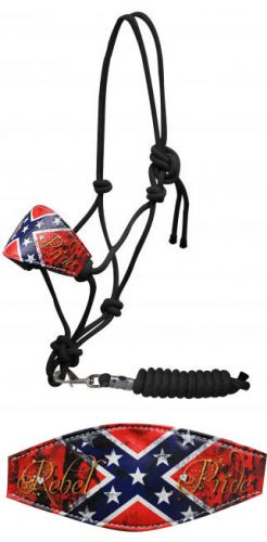 " Rebel Pride" cowboy knot bronc halter with removable lead- Rebel Pride cowboy knot bronc halter with removable lead
