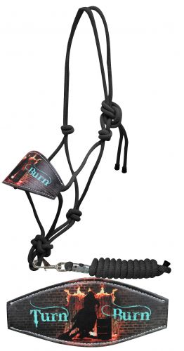Turn & Burn print bronc nose rope halter-Turn & Burn print bronc nose rope halter