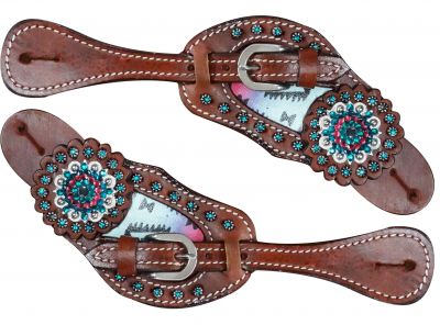 Pastel Navajo diamond spur straps-Pastel Navajo diamond spur straps