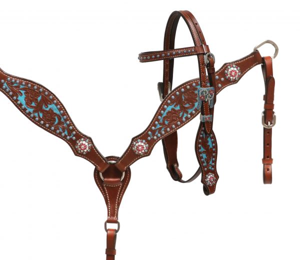 PONY hand painted headstall and breast collar set with pink crystal rhinestones- PONY hand painted headstall and breast collar set with pink crystal rhinestones