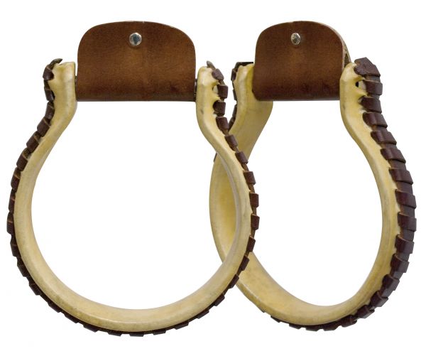 Rawhide covered Oxbow stirrup-Rawhide covered Oxbow stirrup
