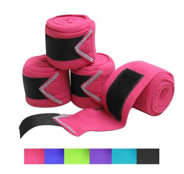 Fleece polo wrap with rhinestones-Fleece polo wrap with rhinestones