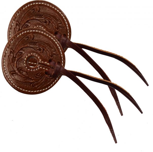 Floral tooled 3" wide leather bit guard with leather strap closure-Floral tooled 3 wide leather bit guard with leather strap closure