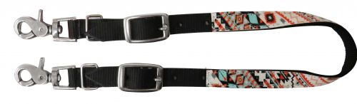 Nylon wither strap with Navajo print overlay- Nylon wither strap with Navajo print overlay