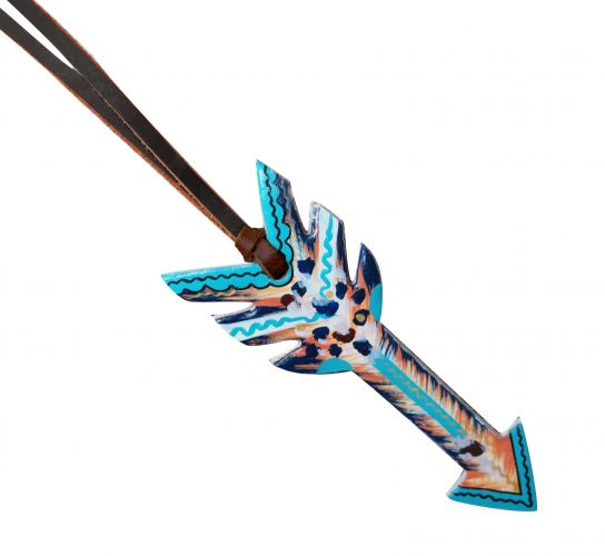 6.5" hand painted tie on saddle arrow-6.5 hand painted tie on saddle arrow