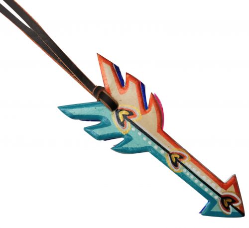 6.5" hand painted tie on saddle arrow with heart design-6.5 hand painted tie on saddle arrow with heart design