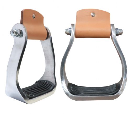 Pony/Youth polished aluminum stirrup with rubber tread-Pony/Youth polished aluminum stirrup with rubber tread