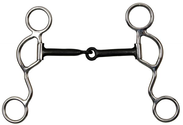 half moon cheek snaffle bit with 4 3/4" blued steel mouth- half moon cheek snaffle bit with 4 3/4 blued steel mouth