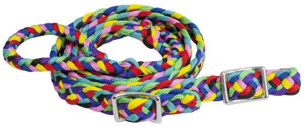 92" adjustable multi colored braided nylon contest rein-92 adjustable multi colored braided nylon contest rein