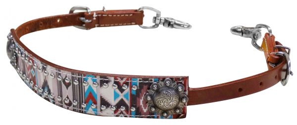Multi color Navajo diamond print wither strap-Multi color Navajo diamond print wither strap