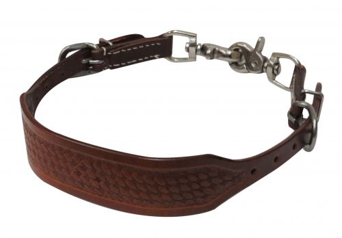 PONY basket tooled wither strap with scissor snaps- PONY basket tooled wither strap with scissor snaps
