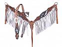 Silver hand painted browband headstall and breast collar set