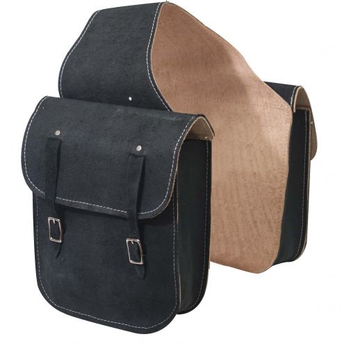 Rough out leather saddle bag with double buckle closure.-Rough out leather saddle bag with double buckle closure.