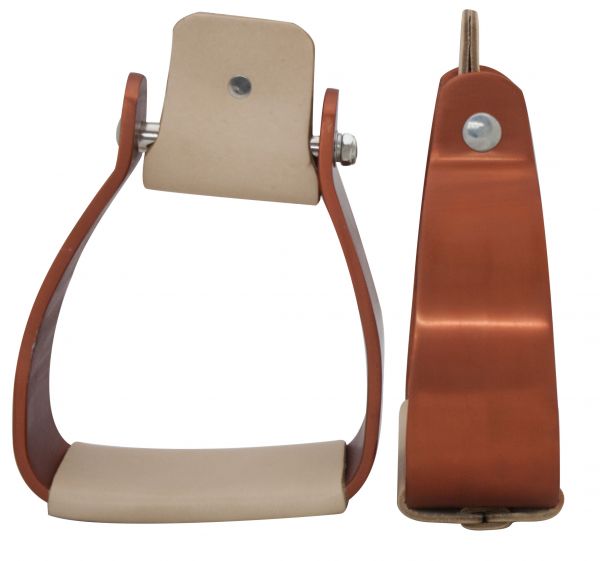 Angled Off Set Copper Colored Aluminum Stirrups- Angled Off Set Copper Colored Aluminum Stirrups