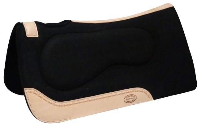 32" x 31" Black felt built up pad with Argentina cow leather trim- 32 x 31 Black felt built up pad with Argentina cow leather trim