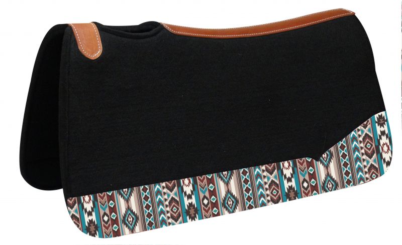 31" Wide x 32" black felt pad with Navajo print-31 Wide x 32 black felt pad with Navajo print
