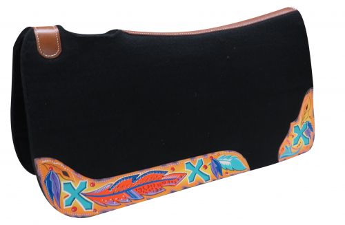 30" X 32" X 1" Black felt pad with hand painted cross design- 30 X 32 X 1 Black felt pad with hand painted cross design